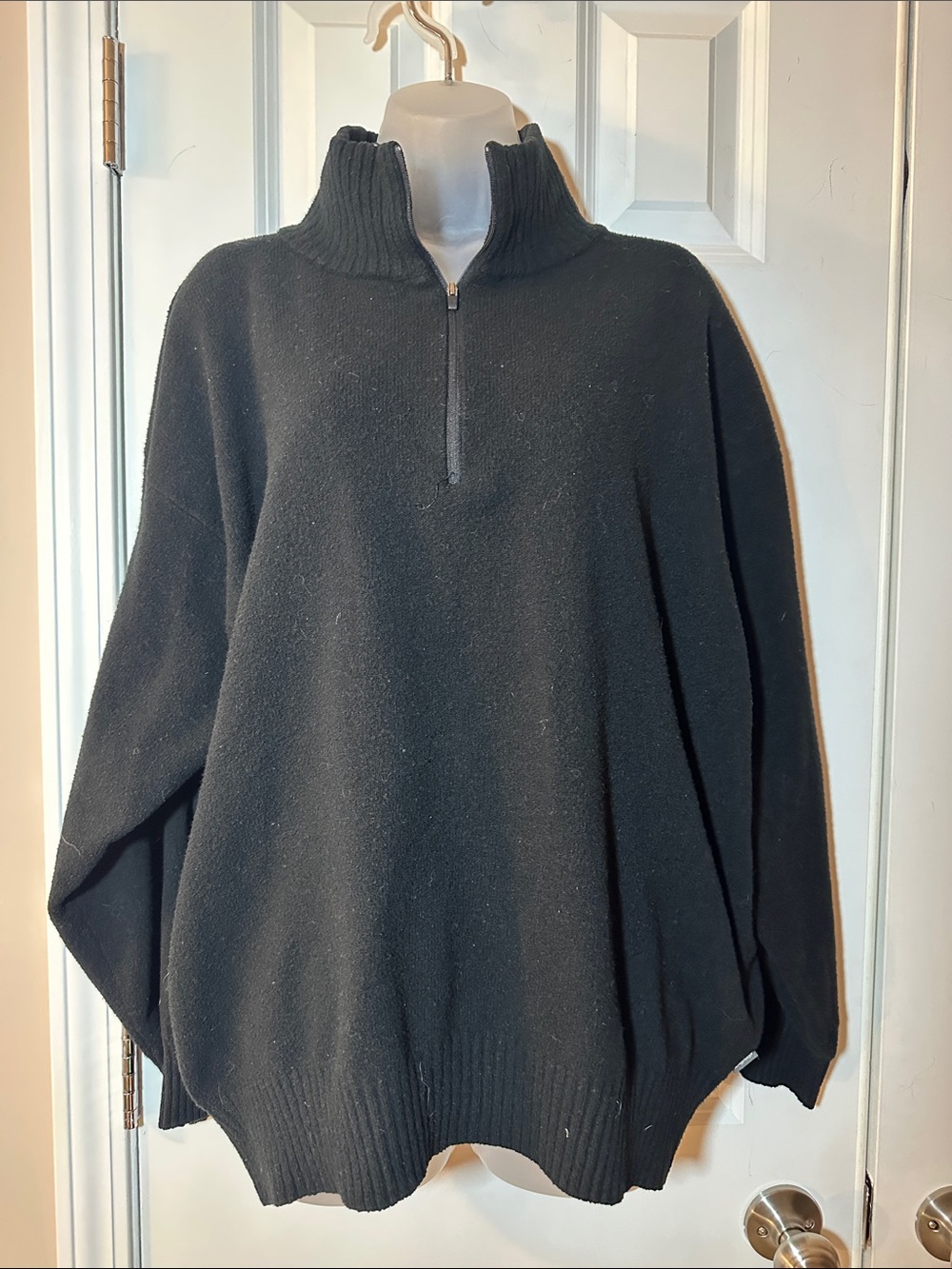Eddie Bauer Black Half-Zip Turtleneck Sweater